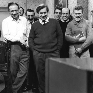 Hancock's Half Hour. Image shows from L to R: Sidney Balmoral James (Sid James), Anthony Aloysius St John Hancock (Tony Hancock). Copyright: BBC