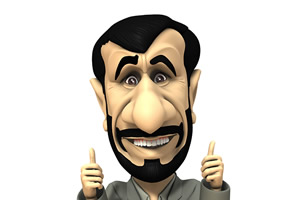 President Ahmadinejad of Iran, as animated by Headcases. Copyright: Red Vision