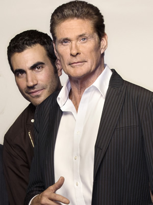 Hoff The Record. Image shows from L to R: Danny Jones (Brett Goldstein), Hoff (David Hasselhoff)