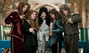 Horrible Histories. Image shows from L to R: Lawry Lewin, Jim Howick, Mathew Baynton, Laurence Rickard, Ben Willbond. Copyright: Lion Television / Citrus Television