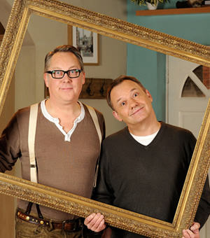 House Of Fools. Image shows from L to R: Vic (Vic Reeves), Bob (Bob Mortimer). Copyright: BBC / Pett Productions