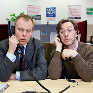 Inside No. 9. Image shows from L to R: Andy (Steve Pemberton), George (Reece Shearsmith). Copyright: BBC