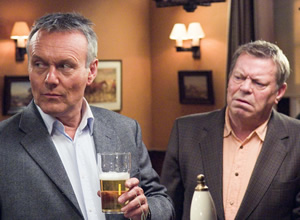 The Invisibles. Image shows from L to R: Maurice Riley (Anthony Head), Syd Woolsey (Warren Clarke). Copyright: Company Pictures