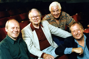 I'm Sorry I Haven't A Clue. Image shows from L to R: Graeme Garden, Humphrey Lyttelton, Barry Cryer, Tim Brooke-Taylor. Copyright: BBC