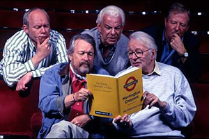 I'm Sorry I Haven't A Clue. Image shows from L to R: Graeme Garden, William Rushton, Barry Cryer, Humphrey Lyttelton, Tim Brooke-Taylor. Copyright: BBC