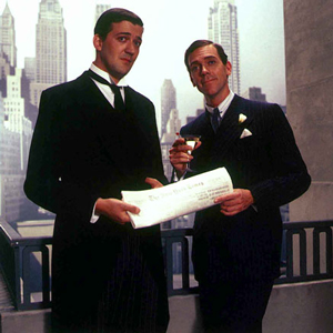 Jeeves And Wooster. Image shows from L to R: Jeeves (Stephen Fry), Bertie Wooster (Hugh Laurie). Copyright: Picture Partnership Productions