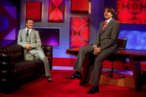 Friday Night With Jonathan Ross. Image shows from L to R: David Beckham, Jonathan Ross. Copyright: Hot Sauce