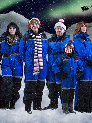 Being Eileen. Image shows from L to R: Mandy Lewis (Julie Graham), Eileen Lewis (Sue Johnston), Pete Lewis (Stephen Graham), Liam Cooper (Ellis Murphy), Paula Cooper (Elizabeth Berrington). Copyright: BBC