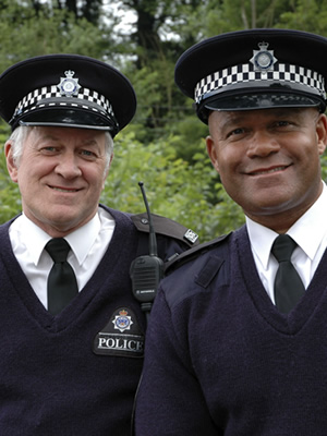 Last Of The Summer Wine. Image shows from L to R: PC Cooper (Ken Kitson), PC Walsh (Louis Emerick). Copyright: BBC