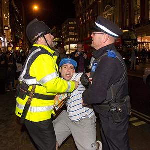 Lee Nelson arrested. Copyright: PA