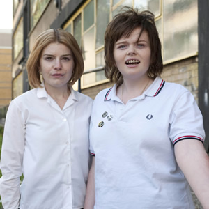 Little Crackers. Image shows from L to R: Mary (Aimee-Ffion Edwards), Young Kathy (Ami Metcalf)