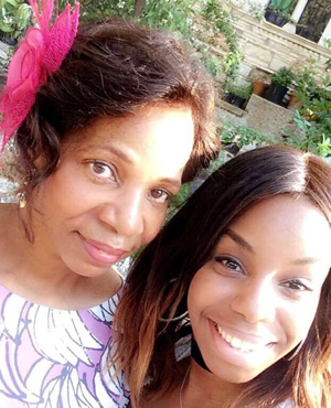 London Hughes and her mum. London Hughes