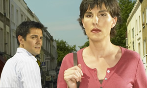 Love Soup. Image shows from L to R: Gil Raymond (Michael Landes), Alice Chenery (Tamsin Greig). Copyright: BBC