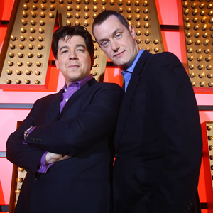 Michael McIntyre's Comedy Roadshow. Image shows from L to R: Michael McIntyre, Paul Tonkinson. Copyright: Open Mike Productions