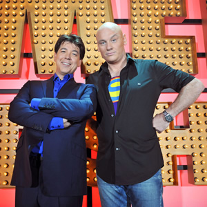 Michael McIntyre's Comedy Roadshow. Image shows from L to R: Michael McIntyre, Terry Alderton. Copyright: Open Mike Productions