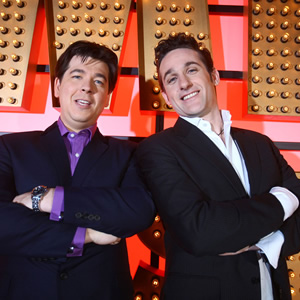 Michael McIntyre's Comedy Roadshow. Image shows from L to R: Michael McIntyre, Tom Stade. Copyright: Open Mike Productions