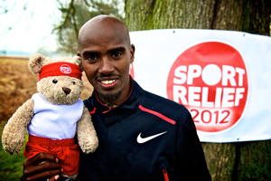 Misery Bear with Mo Farah - for Sport Relief 2012. Mo Farah