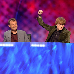 Mock The Week. Image shows from L to R: Hugh Dennis, James Acaster. Copyright: Angst Productions