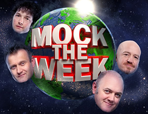 Mock The Week. Image shows from L to R: Hugh Dennis, Chris Addison, Andy Parsons, Dara O Briain. Copyright: Angst Productions