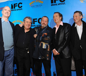 Image shows from L to R: John Cleese, Terry Jones, Terry Gilliam, Eric Idle, Michael Palin