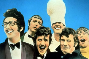 Monty Python's Flying Circus. Image shows from L to R: Eric Idle, Graham Chapman, Michael Palin, John Cleese, Terry Jones, Terry Gilliam. Copyright: BBC