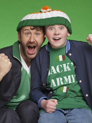 Moone Boy. Image shows from L to R: Sean Murphy (Chris O'Dowd), Martin (David Rawle). Copyright: Baby Cow Productions / Sprout Pictures