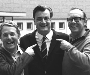 The Morecambe & Wise Show. Image shows from L to R: Ernie Wise, Eddie Braben, Eric Morecambe. Copyright: BBC