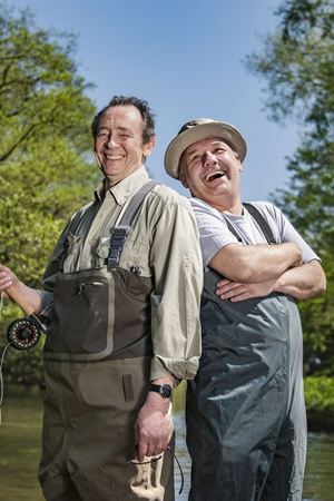 Mortimer & Whitehouse: Gone Fishing. Image shows from L to R: Paul Whitehouse, Bob Mortimer. Copyright: Owl Power