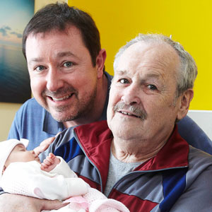 Mount Pleasant. Image shows from L to R: Dan Johnson (Daniel Ryan), Barry Harris (Bobby Ball). Copyright: Tiger Aspect Productions