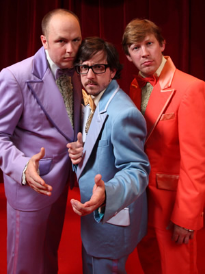 Mr & Mrs Hotty Hott Hot Show. Image shows from L to R: Tom Parry, Matthew Crosby, Ben Clark. Copyright: Objective Productions