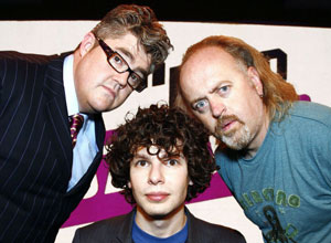 Never Mind The Buzzcocks. Image shows from L to R: Phill Jupitus, Simon Amstell, Bill Bailey. Copyright: TalkbackThames / BBC