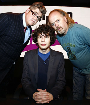 Never Mind The Buzzcocks. Image shows from L to R: Phill Jupitus, Simon Amstell, Bill Bailey. Copyright: TalkbackThames / BBC