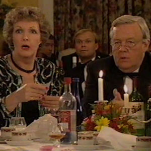 Next Of Kin. Image shows from L to R: Maggie (Penelope Keith), Andrew (William Gaunt). Copyright: BBC