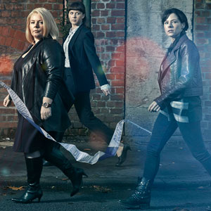 No Offence. Image shows from L to R: D.I. Vivienne Deering (Joanna Scanlan), D.S. Joy Freers (Alexandra Roach), D.C. Dinah Kowalska (Elaine Cassidy). Copyright: AbbottVision