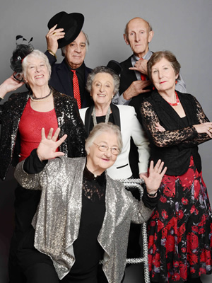 Off Their Rockers. Image shows from L to R: Rosie Bannister, Royston Mayoh, Sonia Elliman, Iris Sharples, Seb Craig, Rosemary Macvie. Copyright: CPL Productions