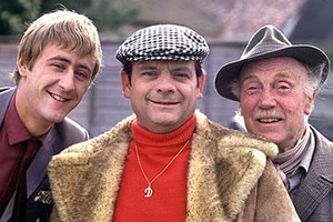 Only Fools And Horses. Image shows from L to R: Rodney (Nicholas Lyndhurst), Del (David Jason), Grandad (Lennard Pearce). Copyright: BBC