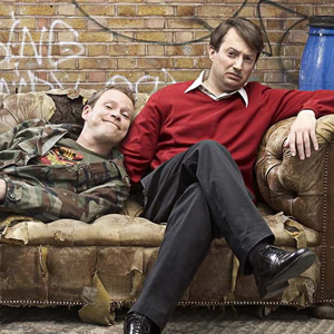 Peep Show. Image shows from L to R: Jeremy Usbourne (Robert Webb), Mark Corrigan (David Mitchell). Copyright: Objective Productions