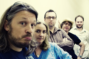 As It Occurs To Me. Image shows from L to R: Richard Herring, Emma Kennedy, Dan Tetsell, Christian Reilly, Ben Walker