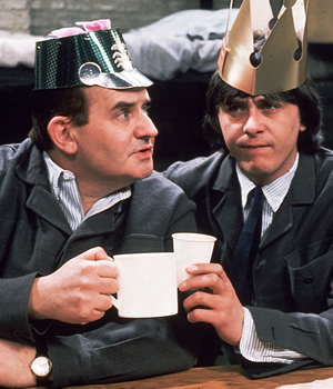 Porridge. Image shows from L to R: Fletcher (Ronnie Barker), Godber (Richard Beckinsale). Copyright: BBC