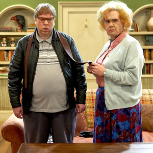 Psychoville. Image shows from L to R: David Sowerbutts (Steve Pemberton), Maureen Sowerbutts (Reece Shearsmith). Copyright: BBC