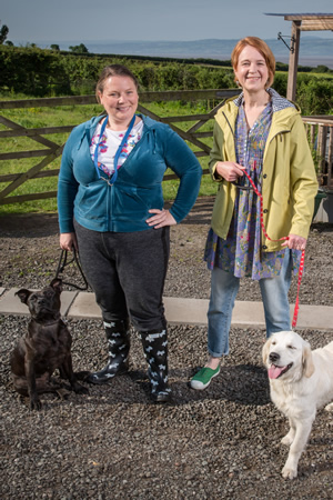 Puppy Love. Image shows from L to R: Nana V (Joanna Scanlan), Naomi (Vicki Pepperdine). Copyright: BBC / Woof Productions Puppy Love. Image shows from L to R: Nana V (Joanna Scanlan), Naomi (Vicki Pepperdine). Copyright: BBC / Woof Productions