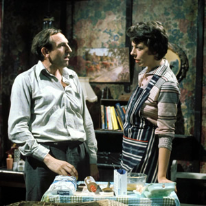 Rising Damp. Image shows from L to R: Rupert Rigsby (Leonard Rossiter), Ruth Jones (Frances de la Tour). Copyright: Yorkshire Television