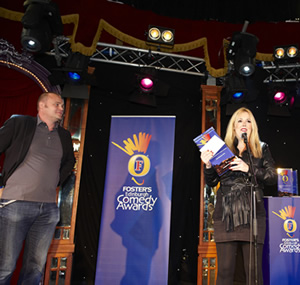 Image shows from L to R: Al Murray, Roisin Conaty