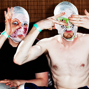 The Rubberbandits. Image shows from L to R: Blindboy Boat Club (Dave Chambers), Mr Chrome (Bob McGlynn). Copyright: Sideline Productions