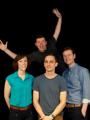 So On & So Forth. Image shows from L to R: Alison Thea-Skot, Martin Allanson, Nick Gadd, John Sheerman. Copyright: The Comedy Unit