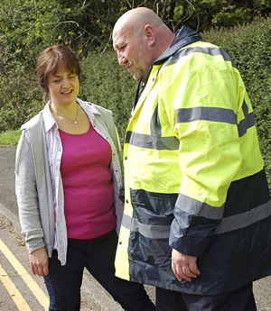 Stella. Image shows from L to R: Stella (Ruth Jones), Alan (Steve Speirs). Copyright: Tidy Productions