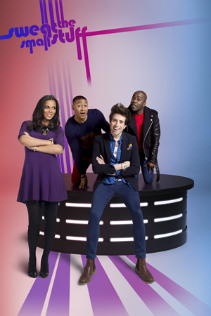 Sweat The Small Stuff. Image shows from L to R: Rochelle Humes, Rickie Haywood Williams, Nick Grimshaw, Melvin Odoom. Copyright: Talkback