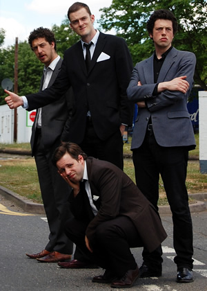 The Three Englishmen. Image shows from L to R: Jack Hartnell, Nick Hall, Tom Hensby, Ben Cottam