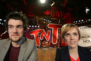 TNT Show. Image shows from L to R: Jack Whitehall, Holly Walsh. Copyright: Objective Productions