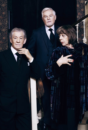 Vicious. Image shows from L to R: Freddie (Ian McKellen), Stuart (Derek Jacobi), Violet (Frances de la Tour). Copyright: Brown Eyed Boy / Kudos Productions